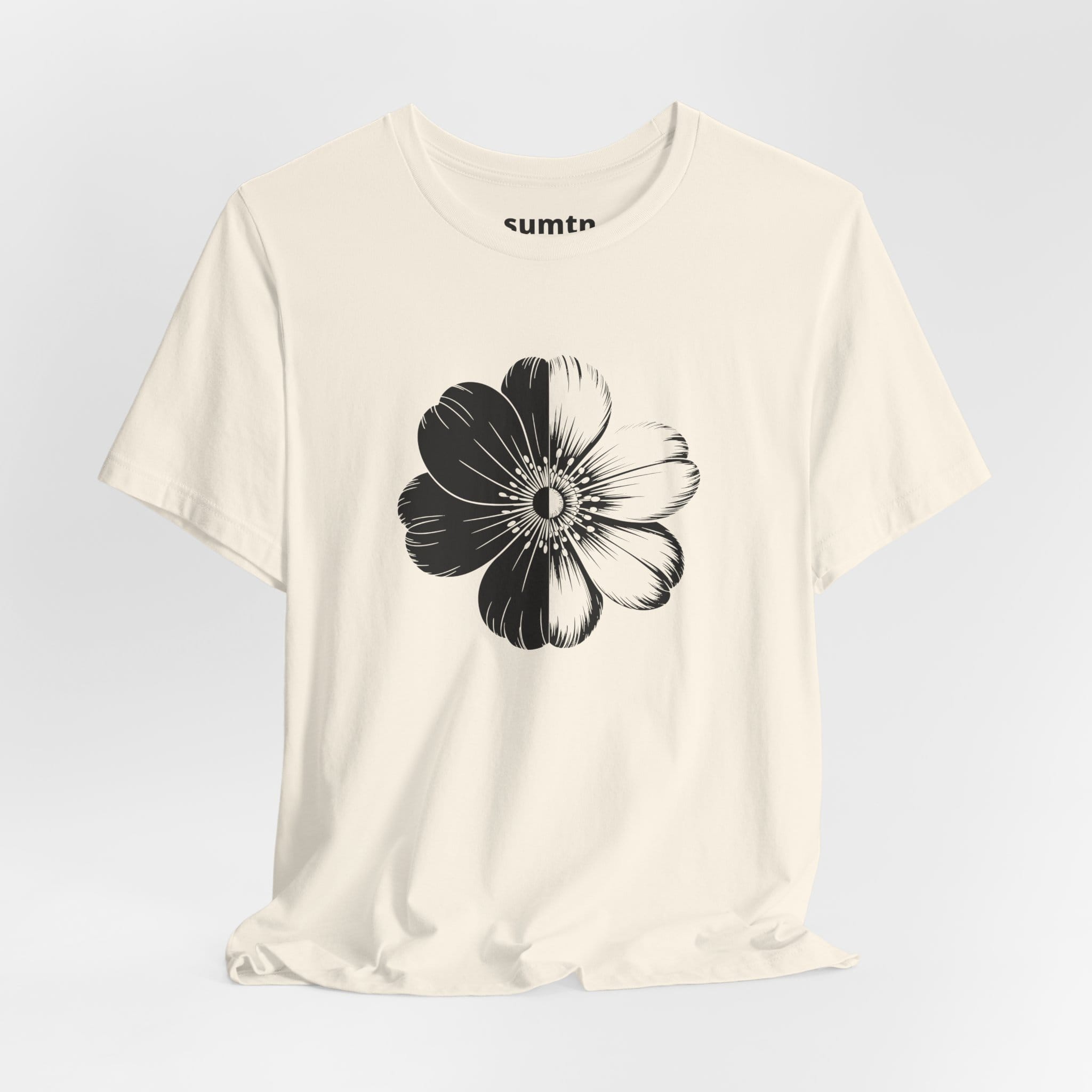 Monochrome Retro Flower T-Shirt (Light)