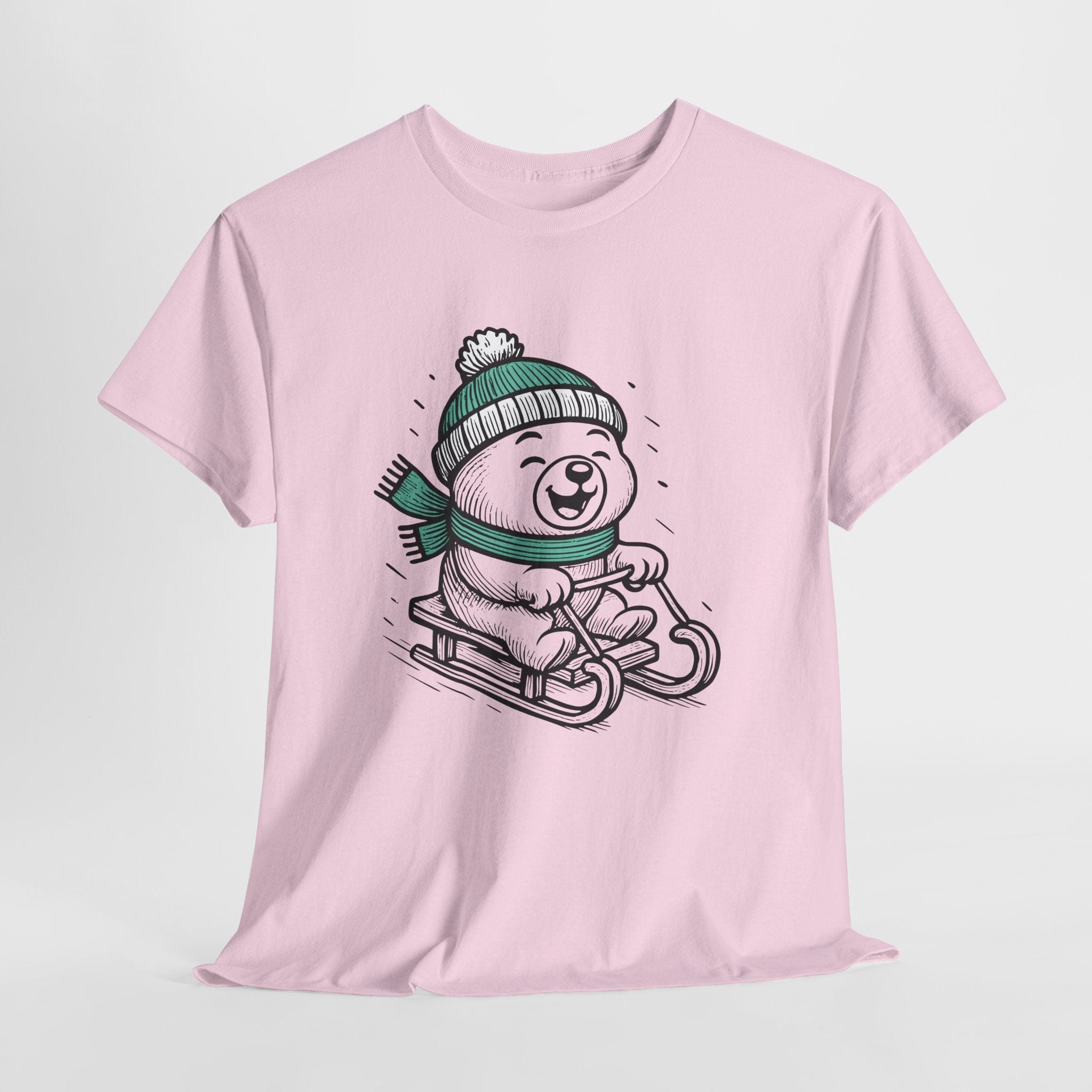 Sledding Polar Bear T‑Shirt