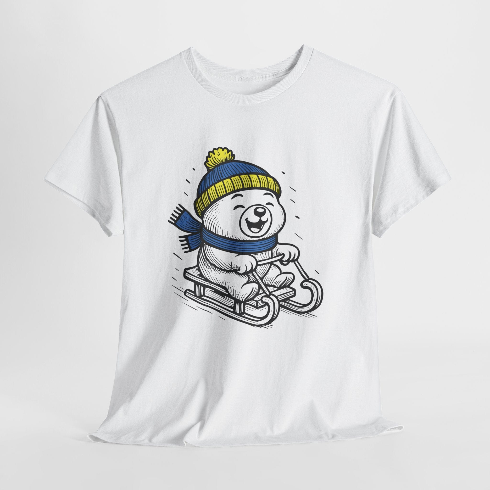 Sledding Polar Bear T‑Shirt
