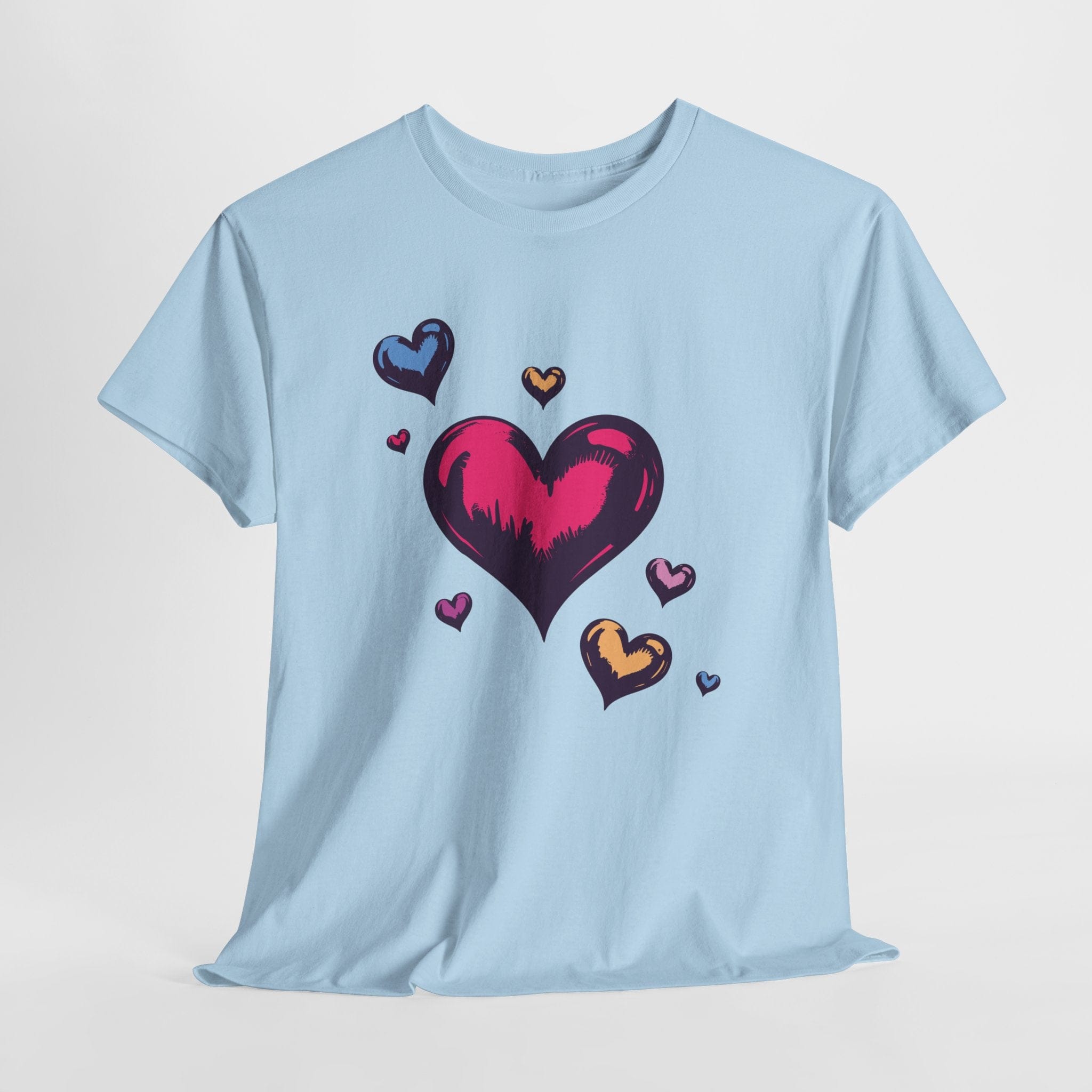 Colorful Hand-Drawn Hearts T‑Shirt