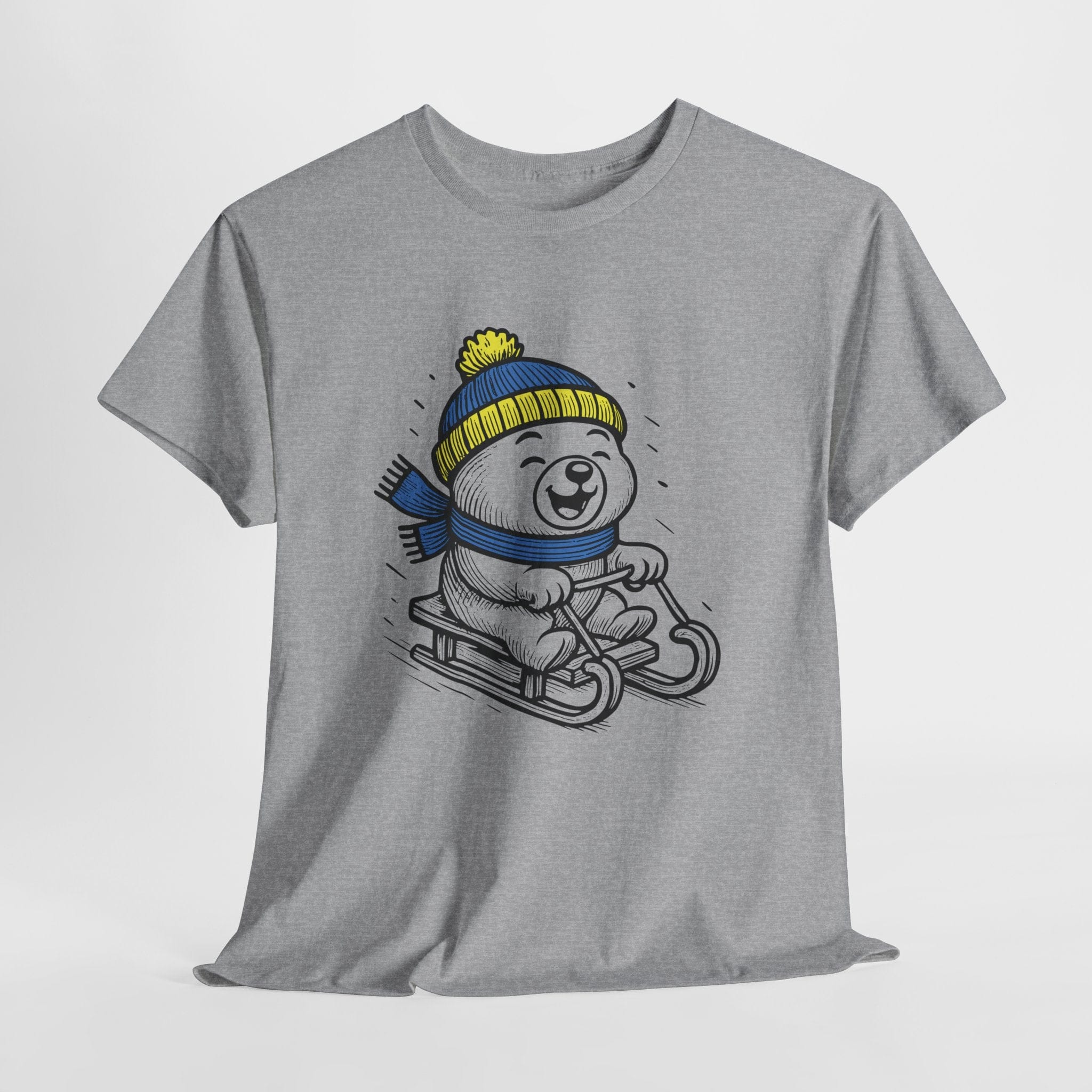 Sledding Polar Bear T‑Shirt