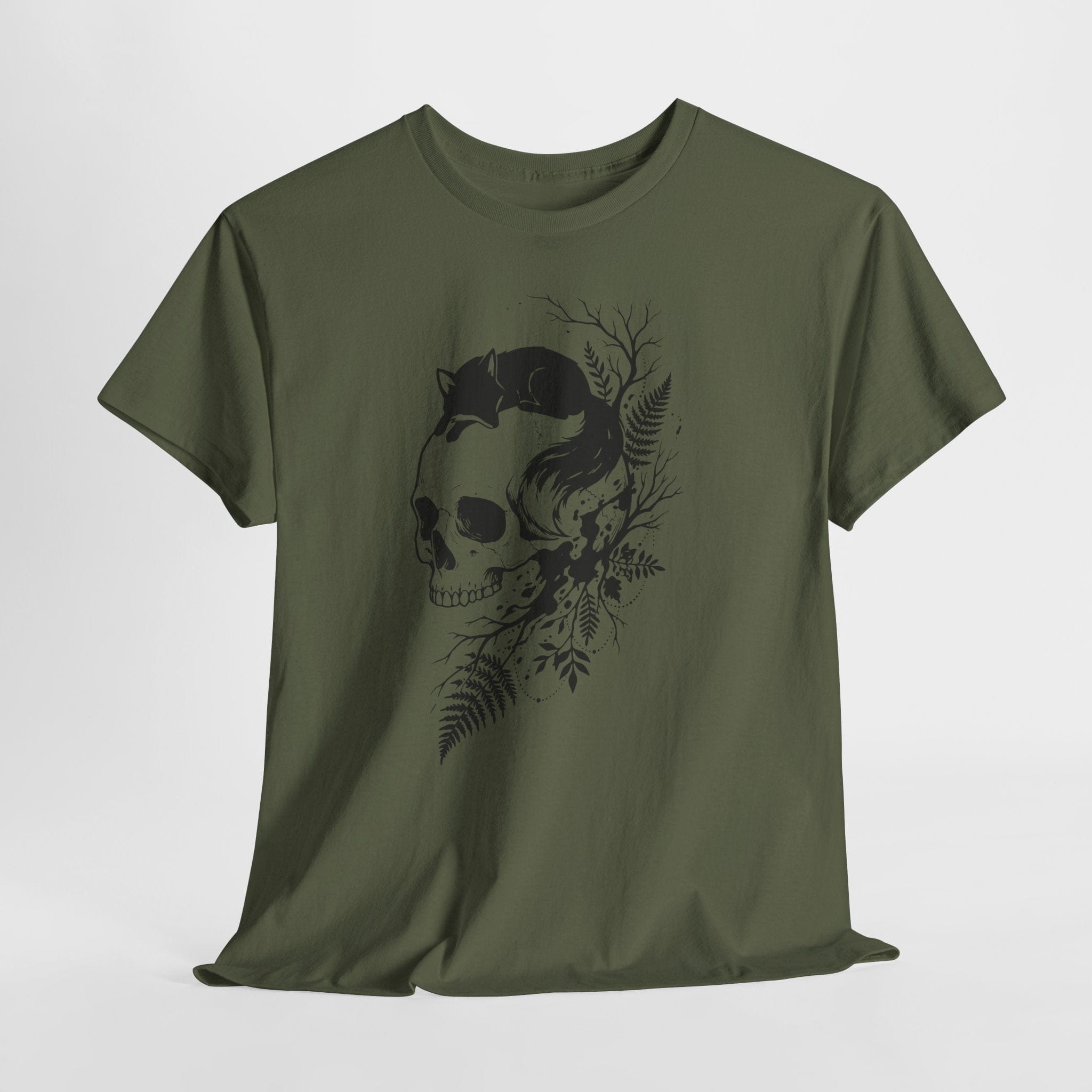 Skull & Black Fox Graphic T‑Shirt