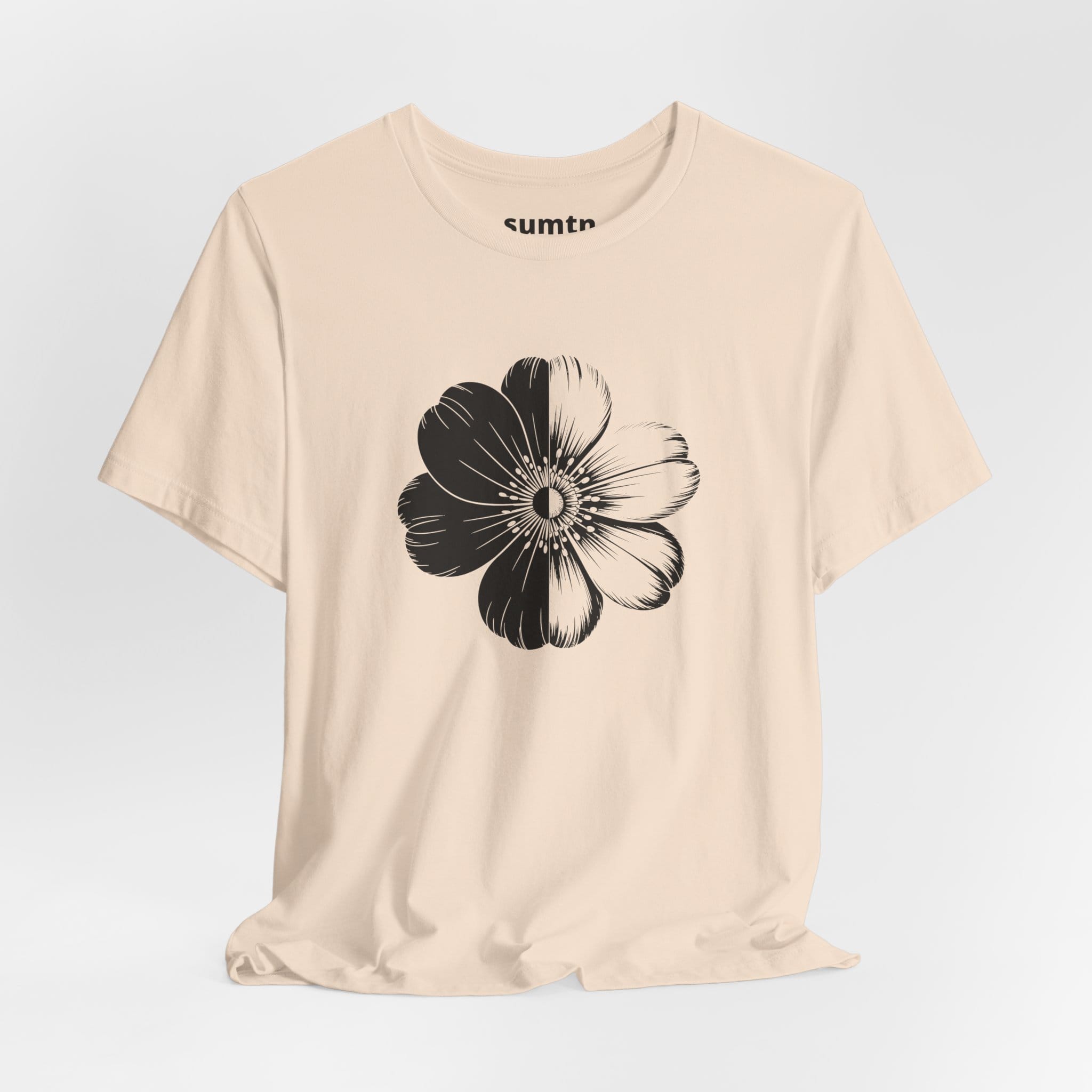 Monochrome Retro Flower T-Shirt (Light)