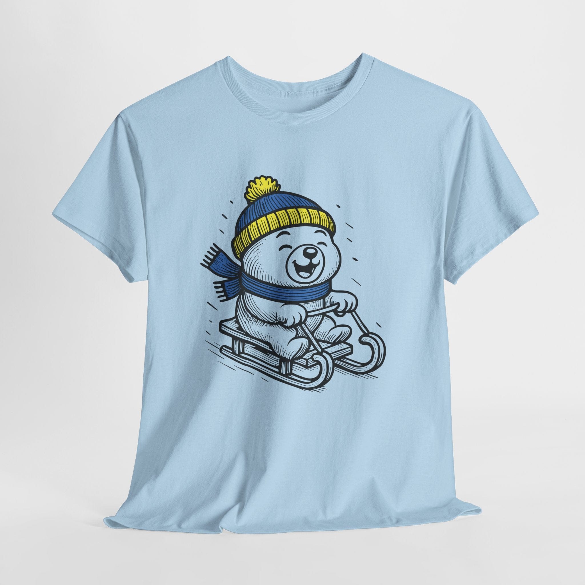 Sledding Polar Bear T‑Shirt