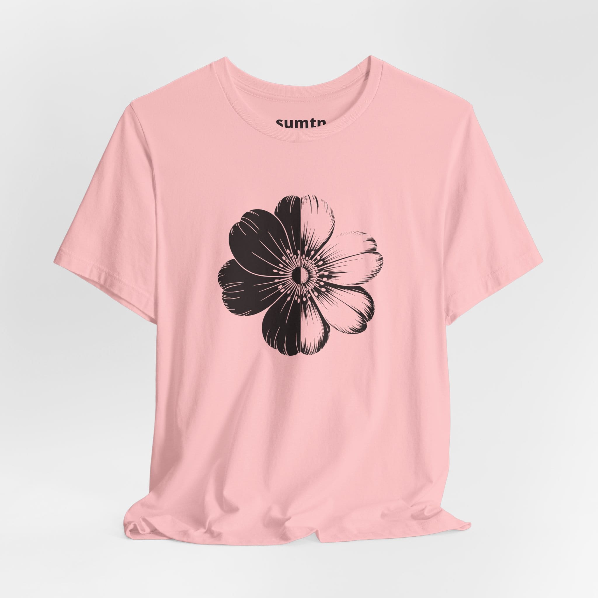 Monochrome Retro Flower T-Shirt (Light)