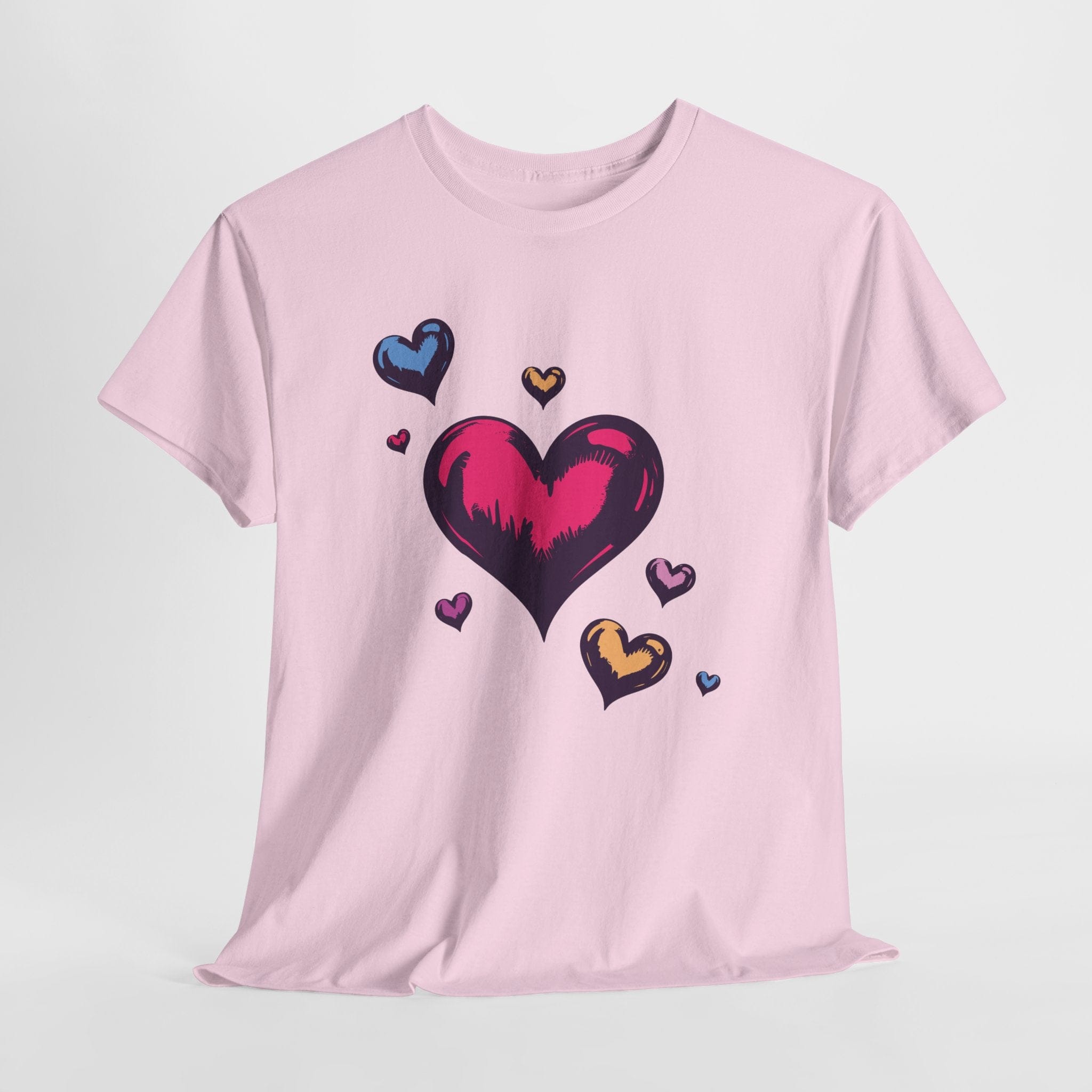 Colorful Hand-Drawn Hearts T‑Shirt