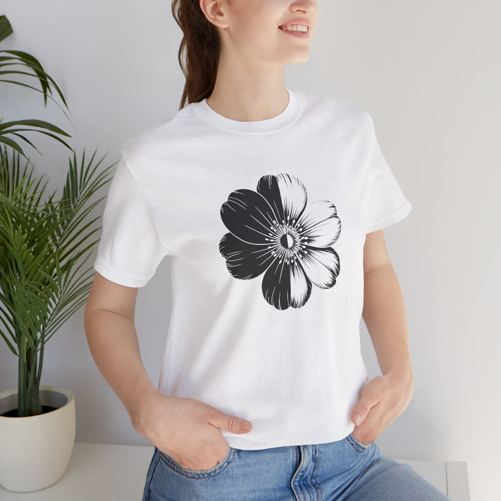 Monochrome Retro Flower T-Shirt (Light)