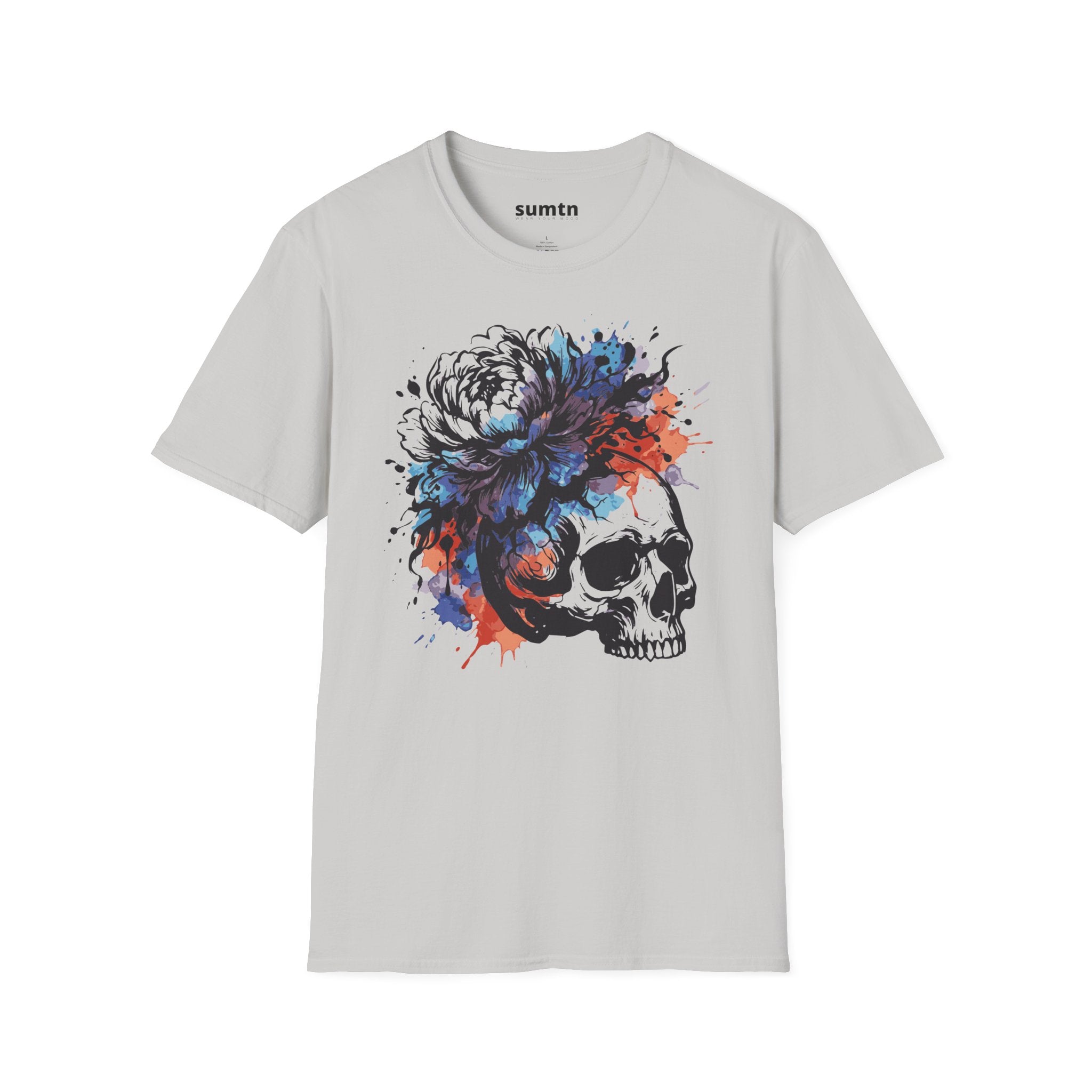 Skull Floral Watercolor T-Shirt