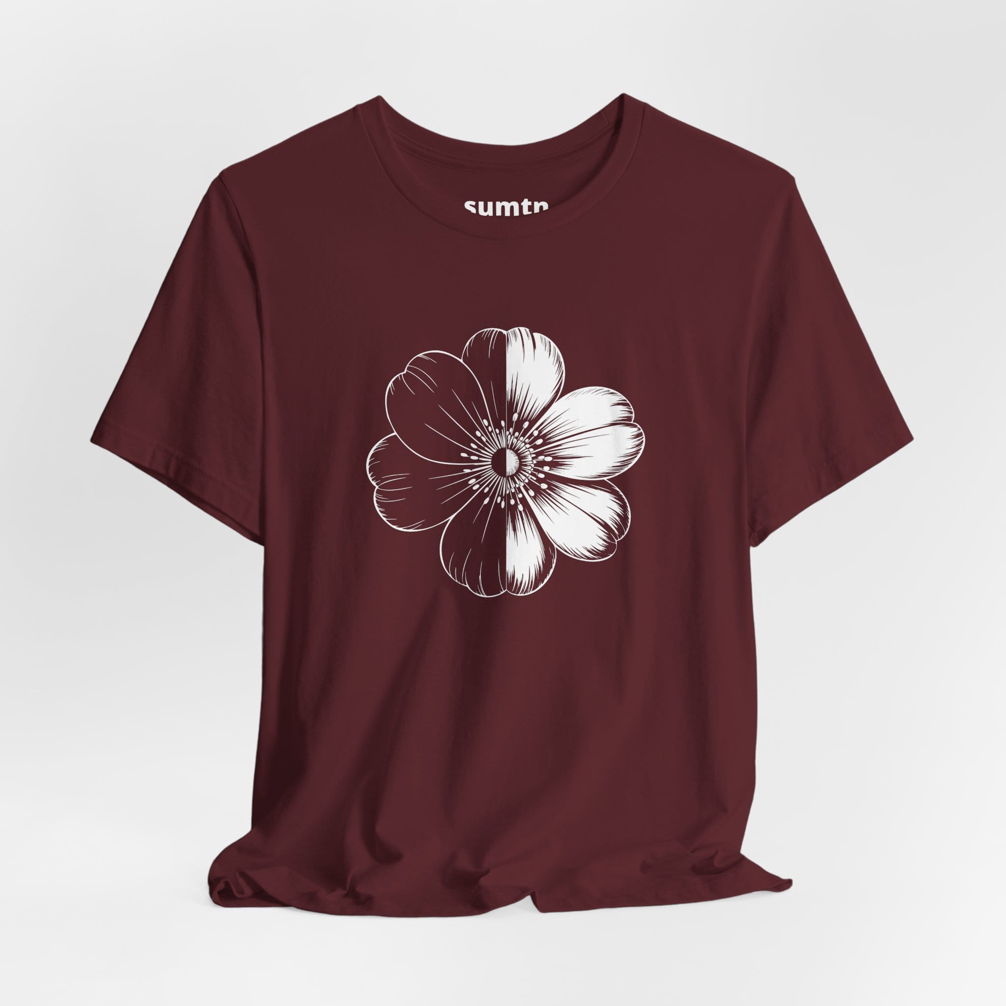 Monochrome Retro Flower T-Shirt (Dark)