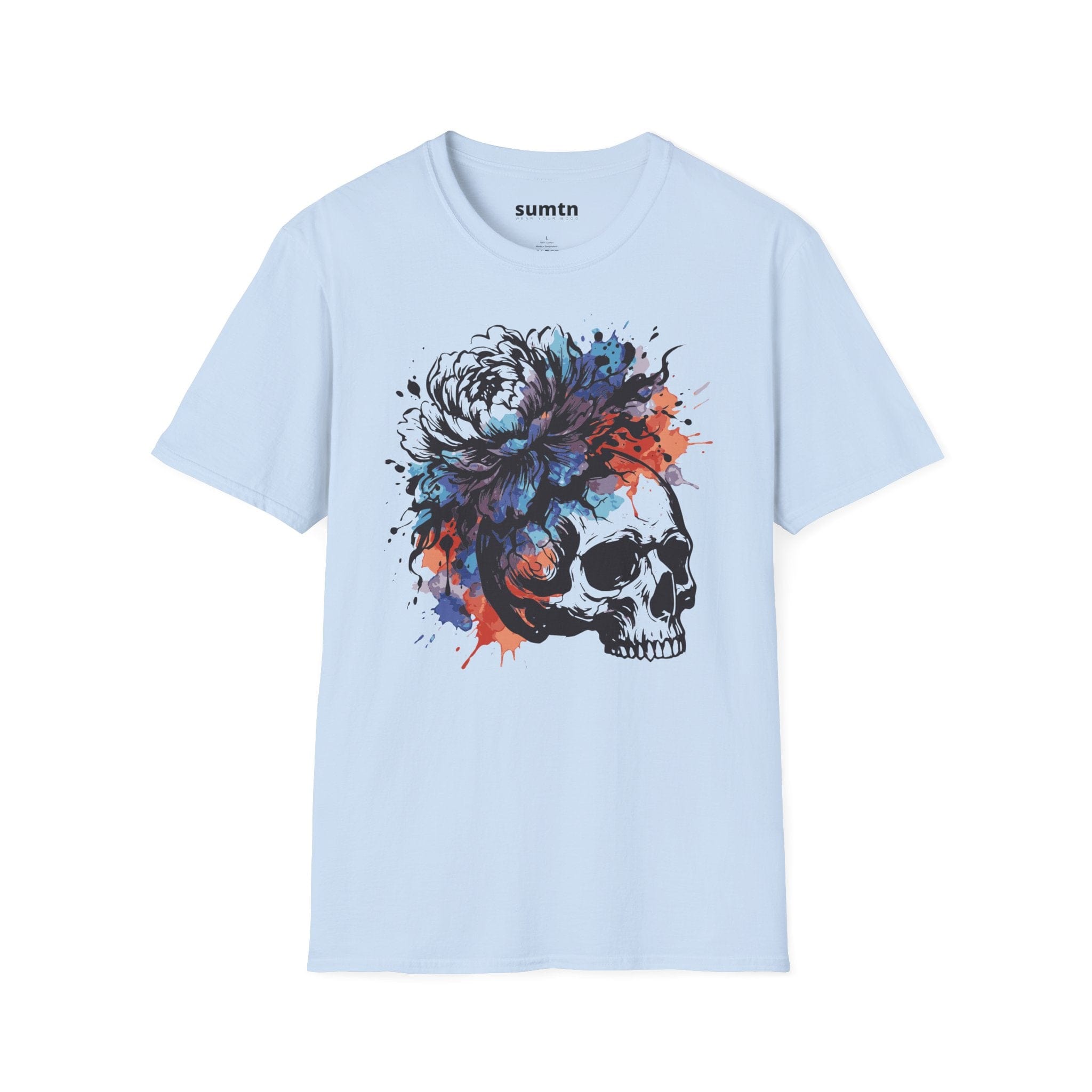 Skull Floral Watercolor T-Shirt