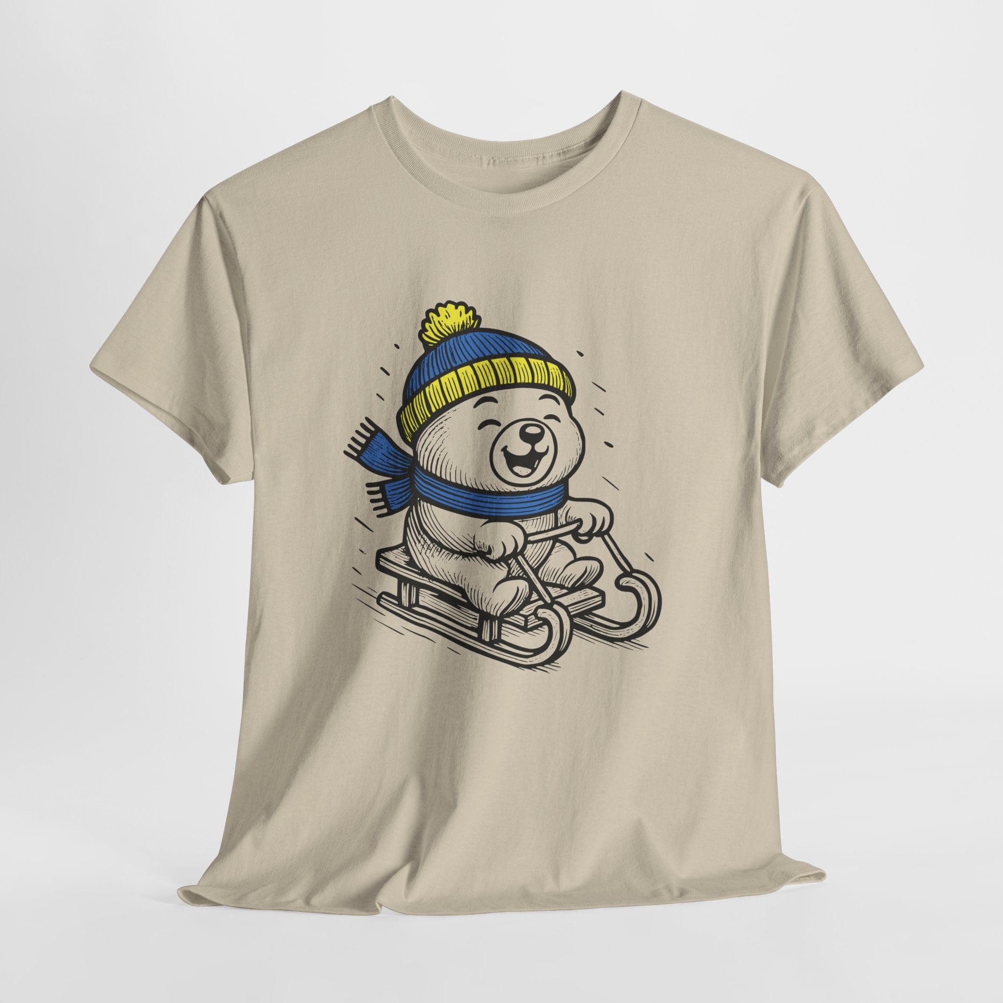 Sledding Polar Bear T‑Shirt