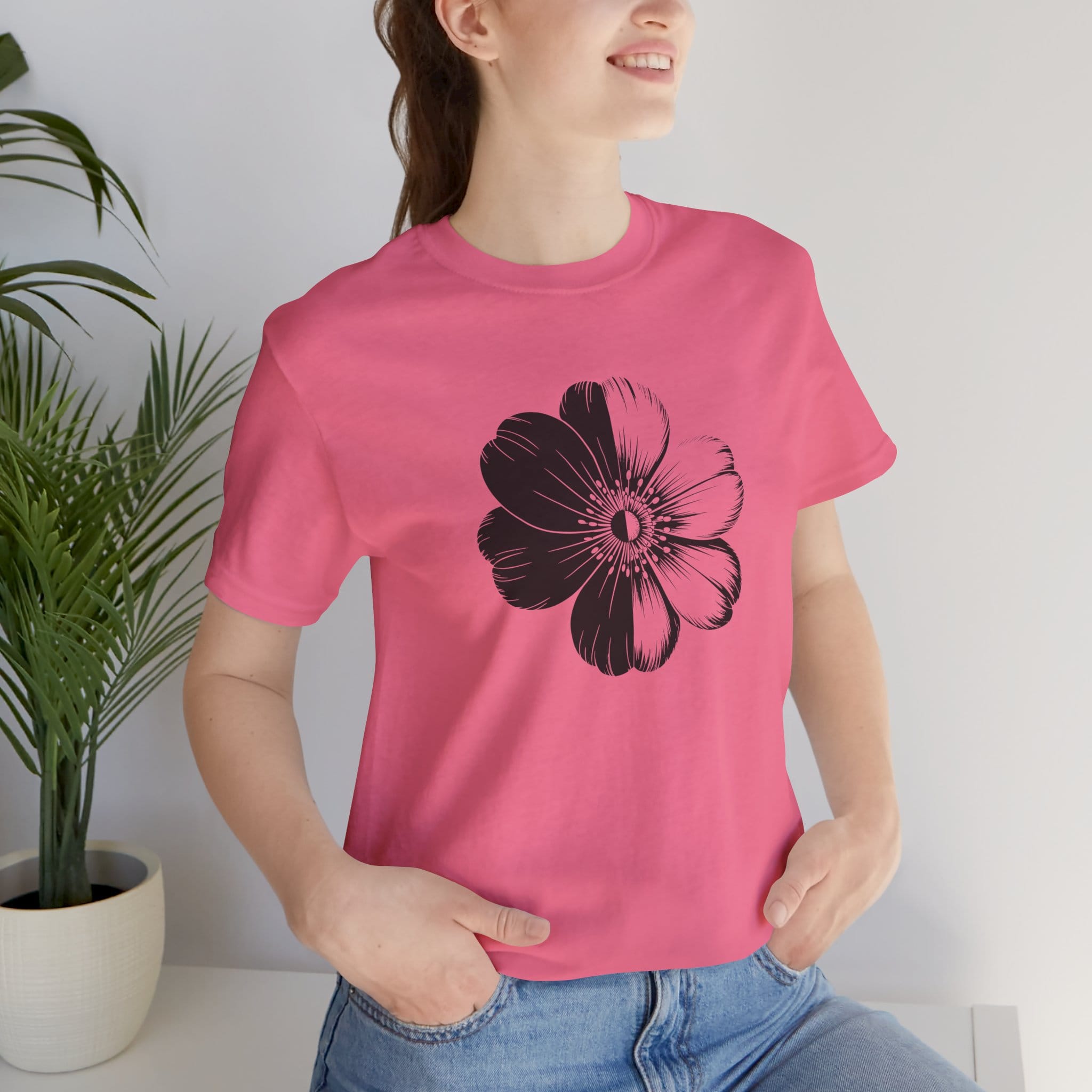 Monochrome Retro Flower T-Shirt (Light)