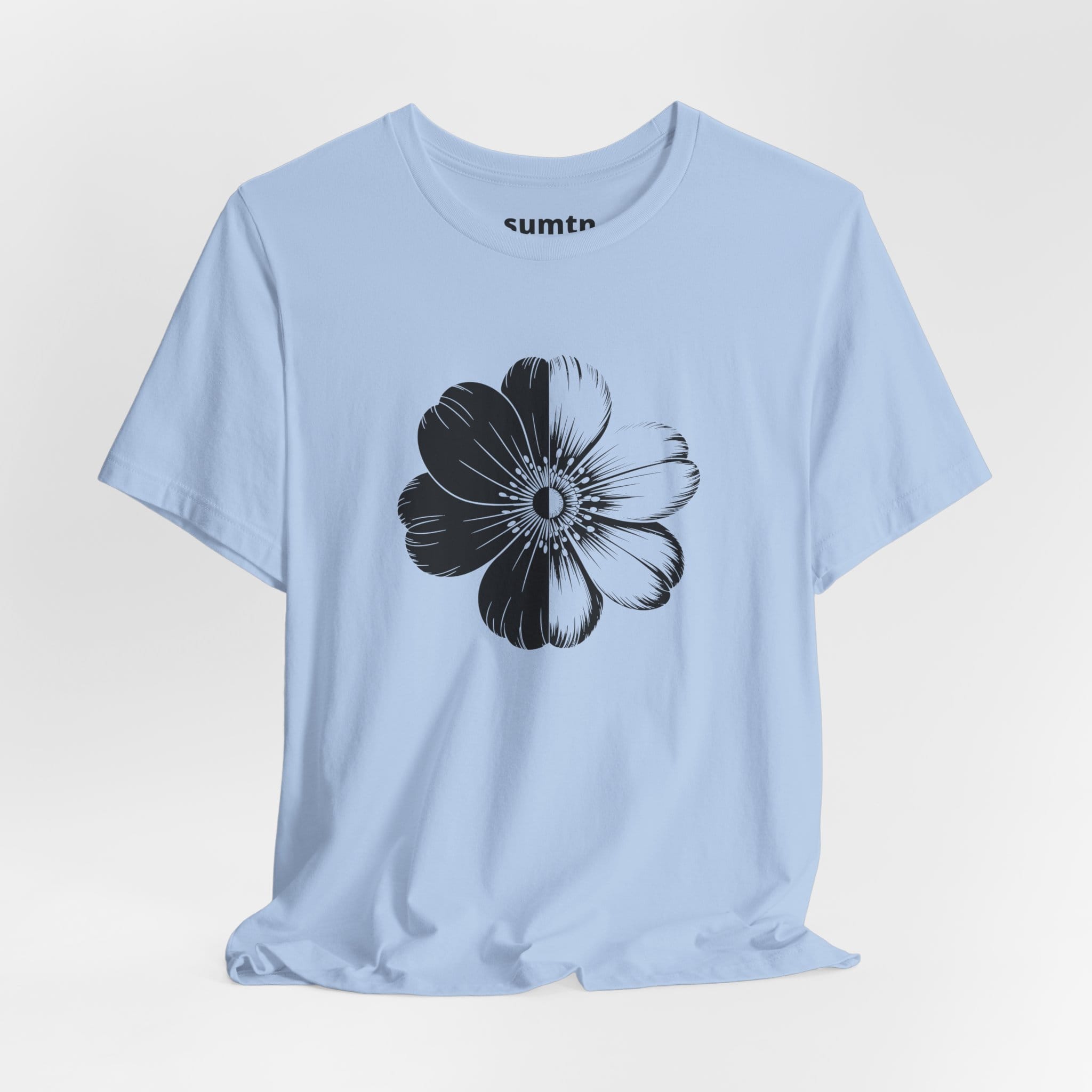 Monochrome Retro Flower T-Shirt (Light)