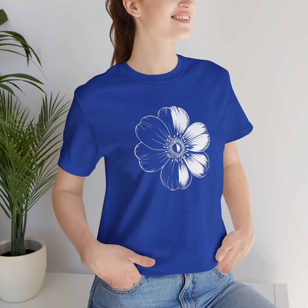 Monochrome Retro Flower T-Shirt (Dark)
