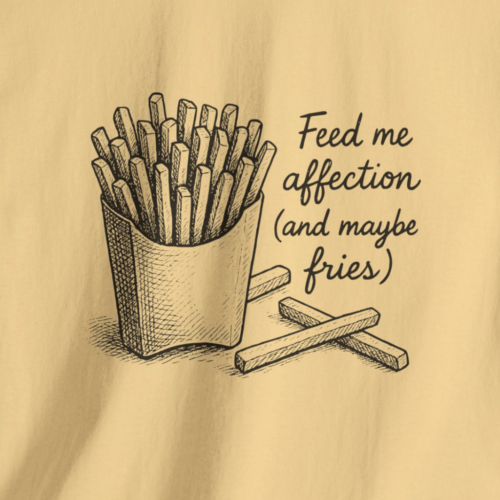 Feed Me Affection (and Maybe Fries) T-Shirt