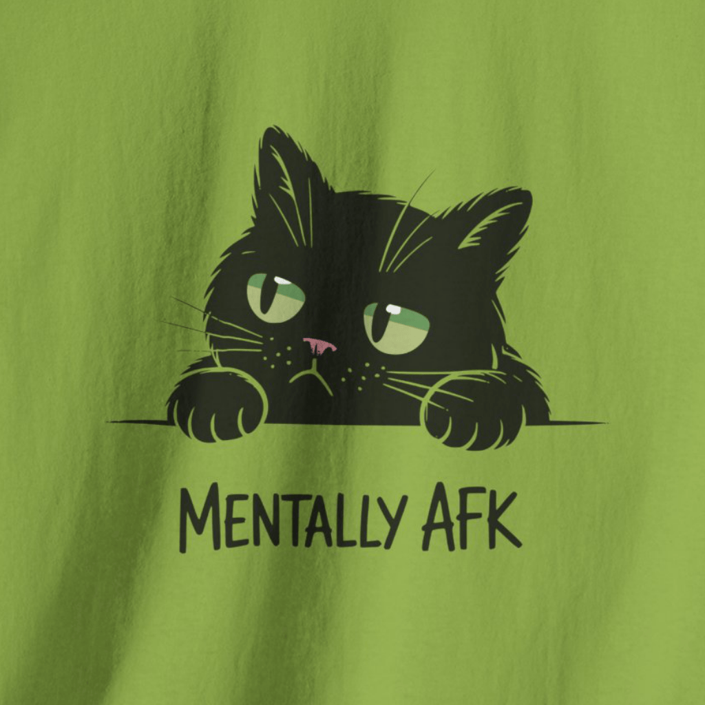 Mentally AFK Cat T‑Shirt (Light)