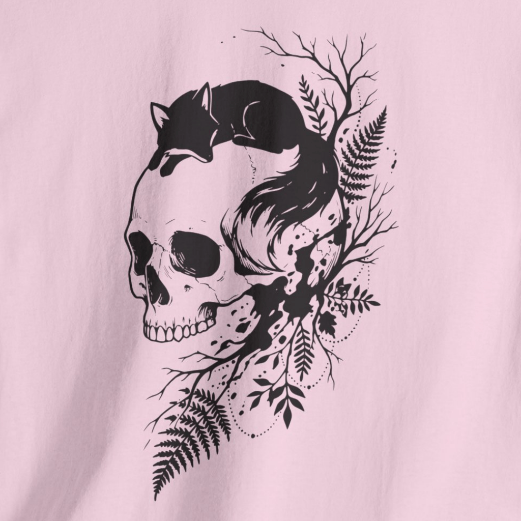 Skull & Black Fox Graphic T‑Shirt