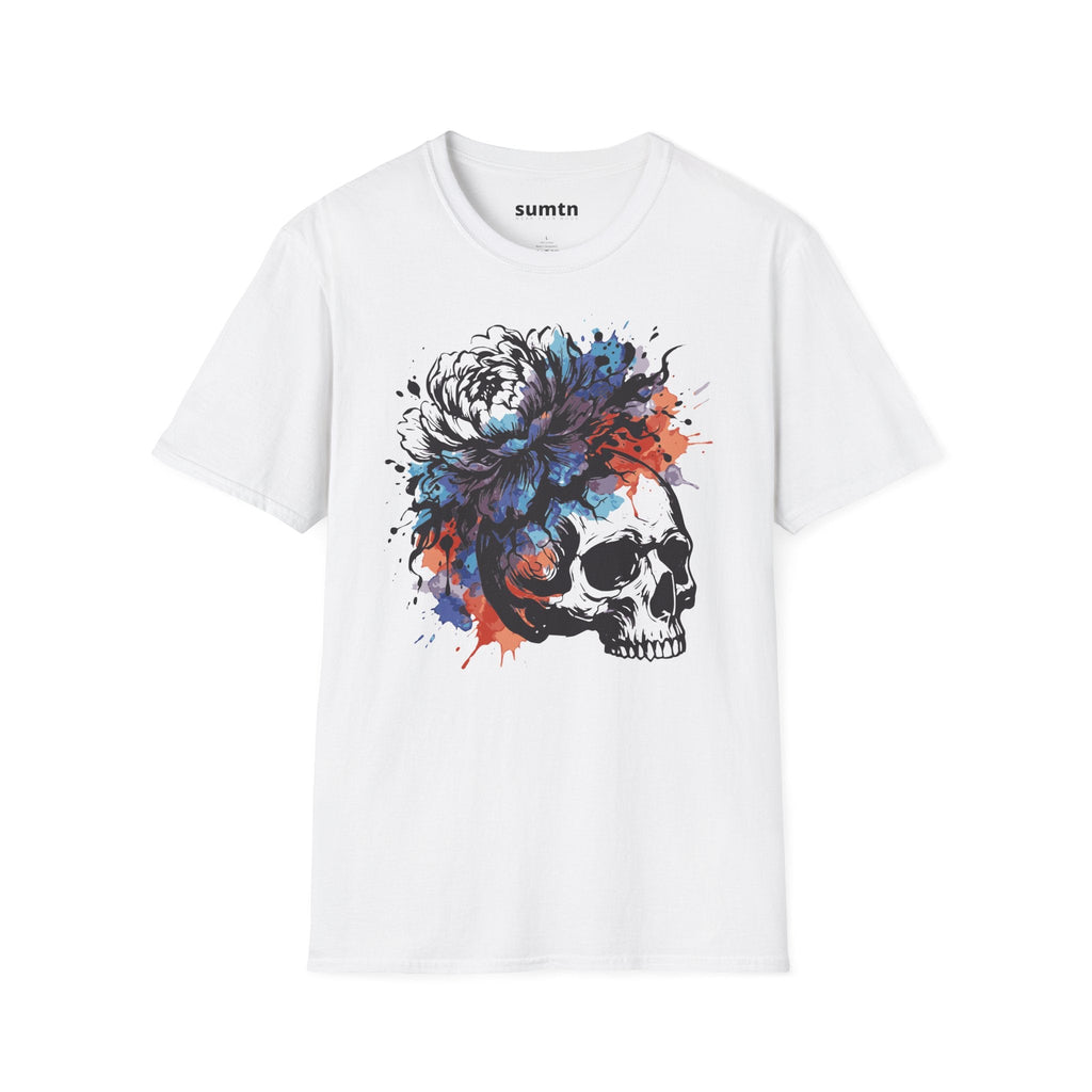 Skull Floral Watercolor T-Shirt