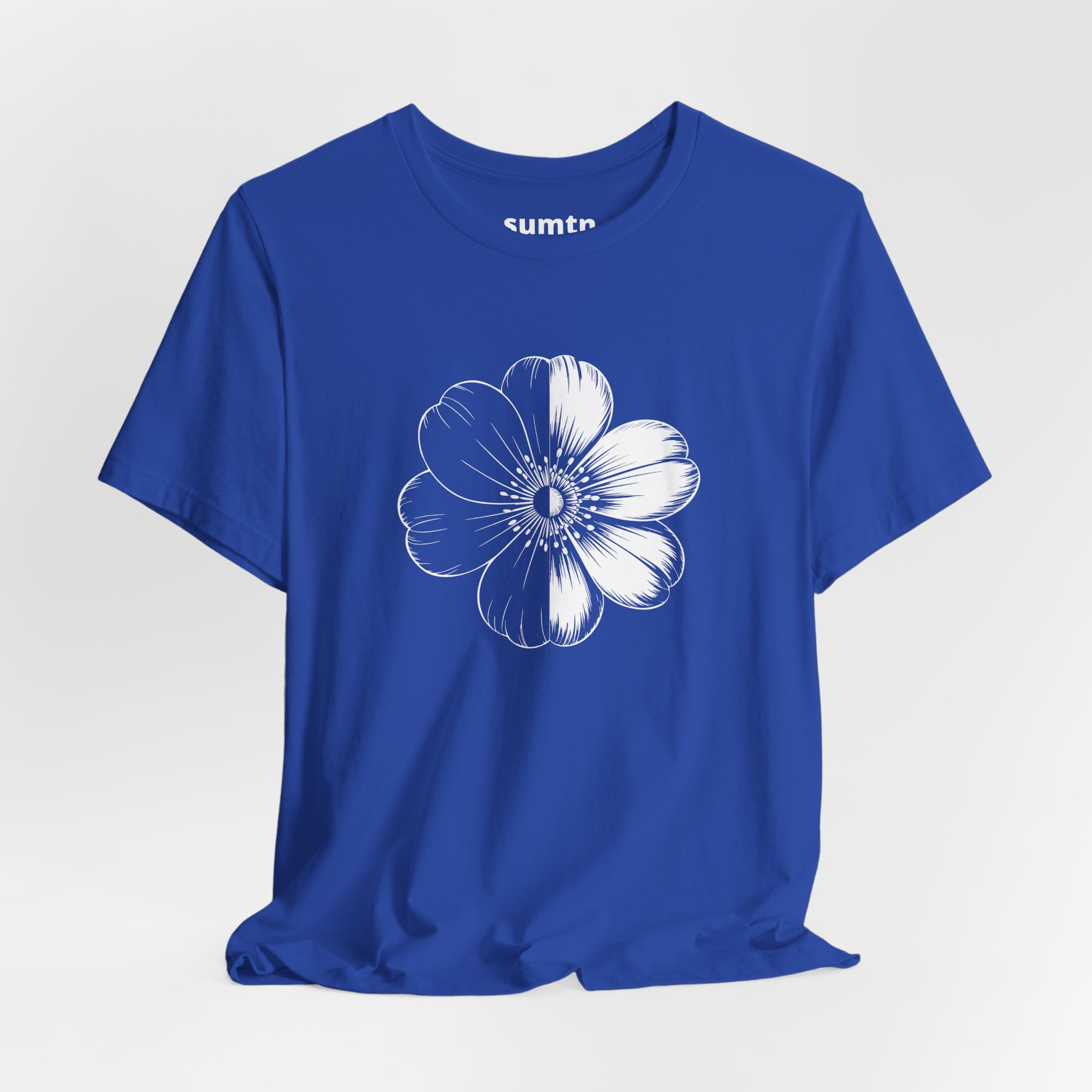 Monochrome Retro Flower T-Shirt (Dark)