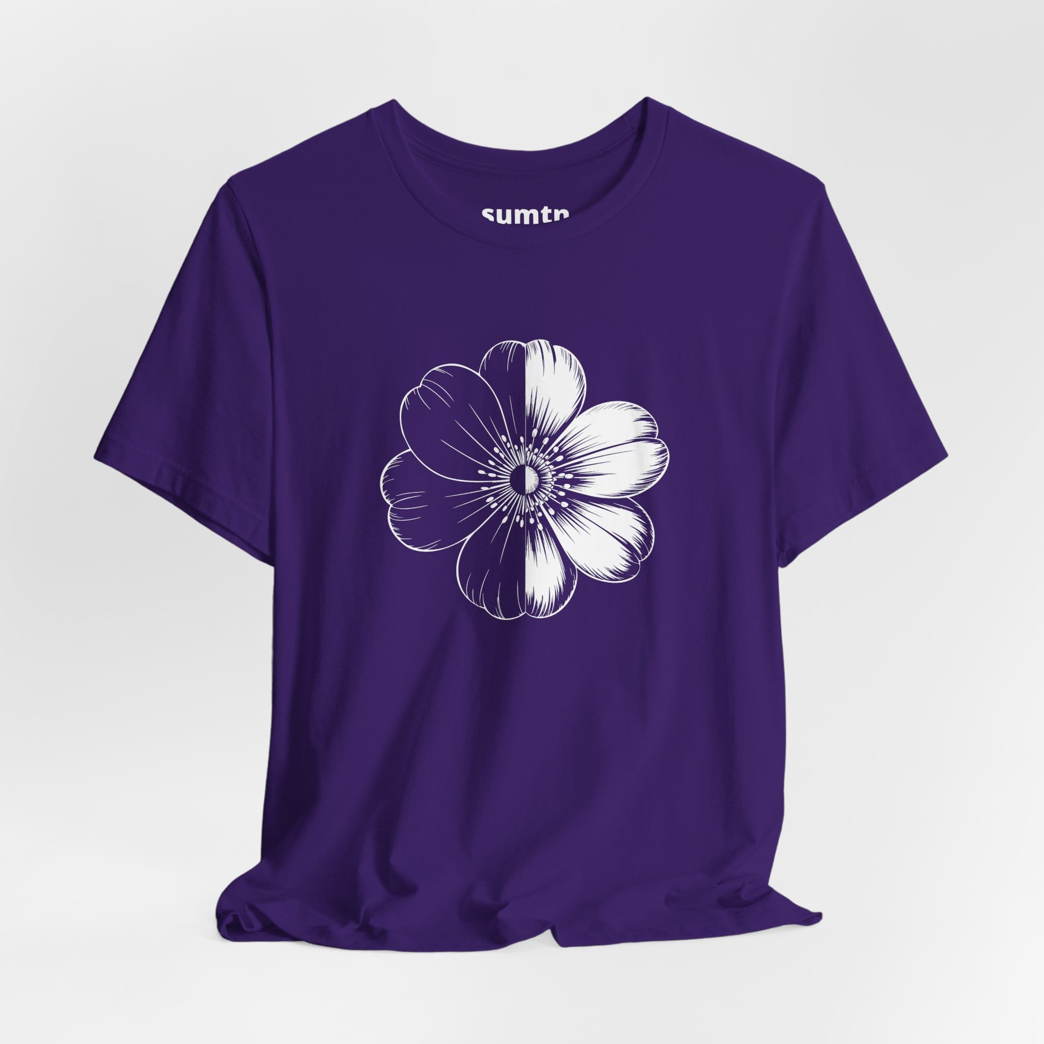 Monochrome Retro Flower T-Shirt (Dark)
