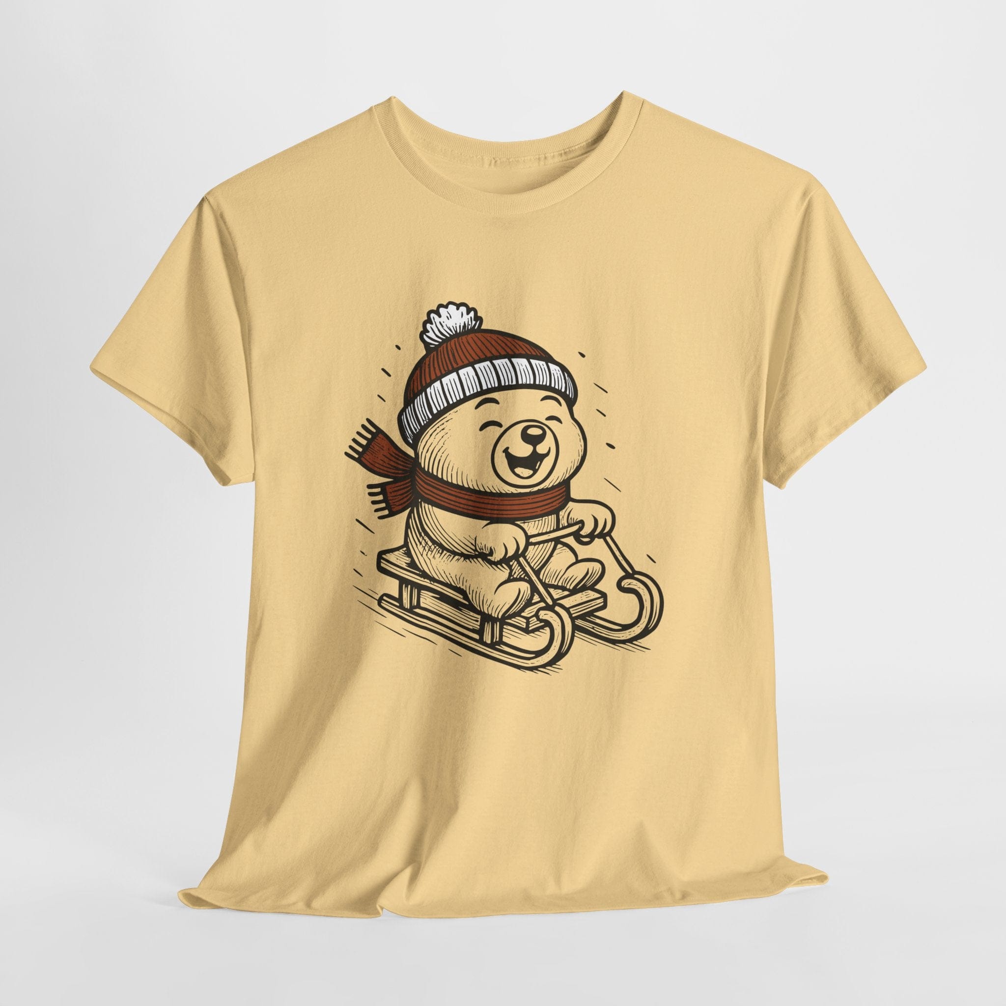 Sledding Polar Bear T‑Shirt
