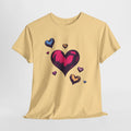 Colorful Hand-Drawn Hearts T‑Shirt