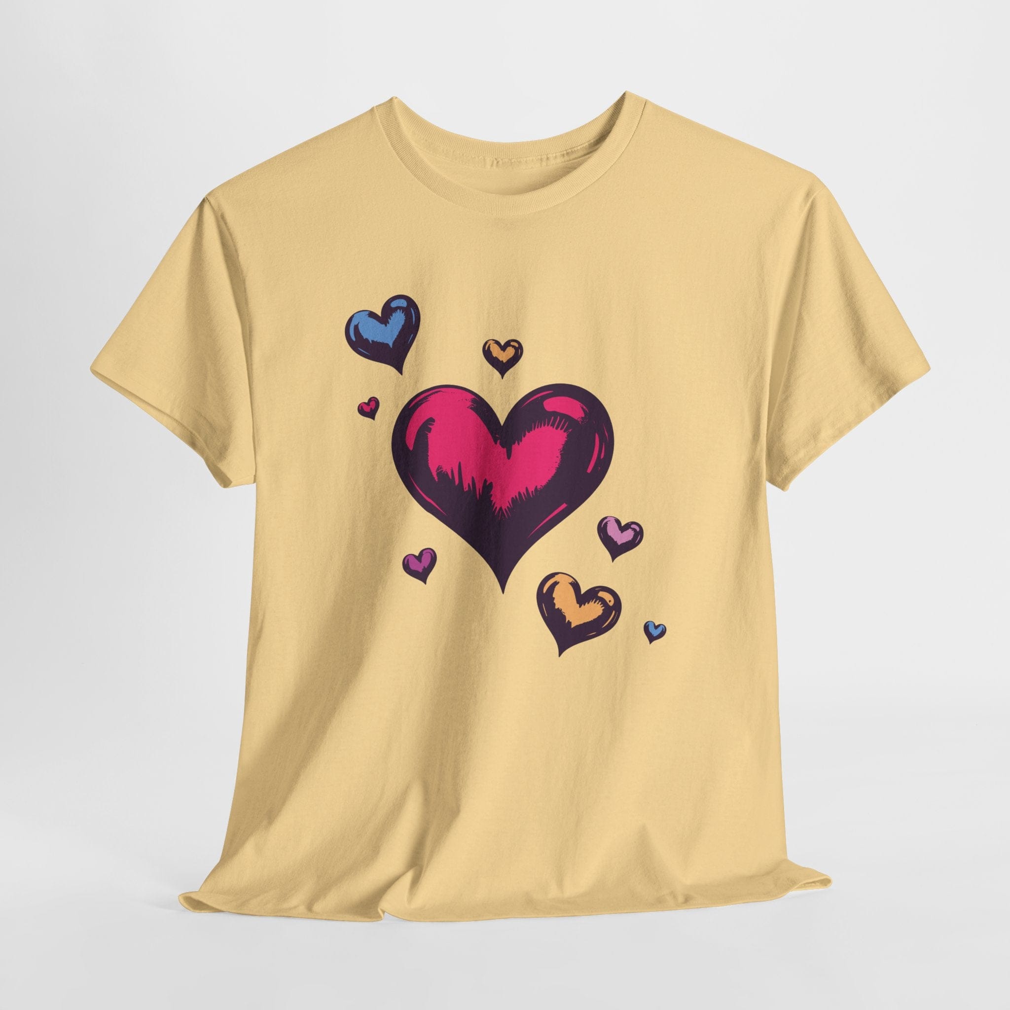 Colorful Hand-Drawn Hearts T‑Shirt