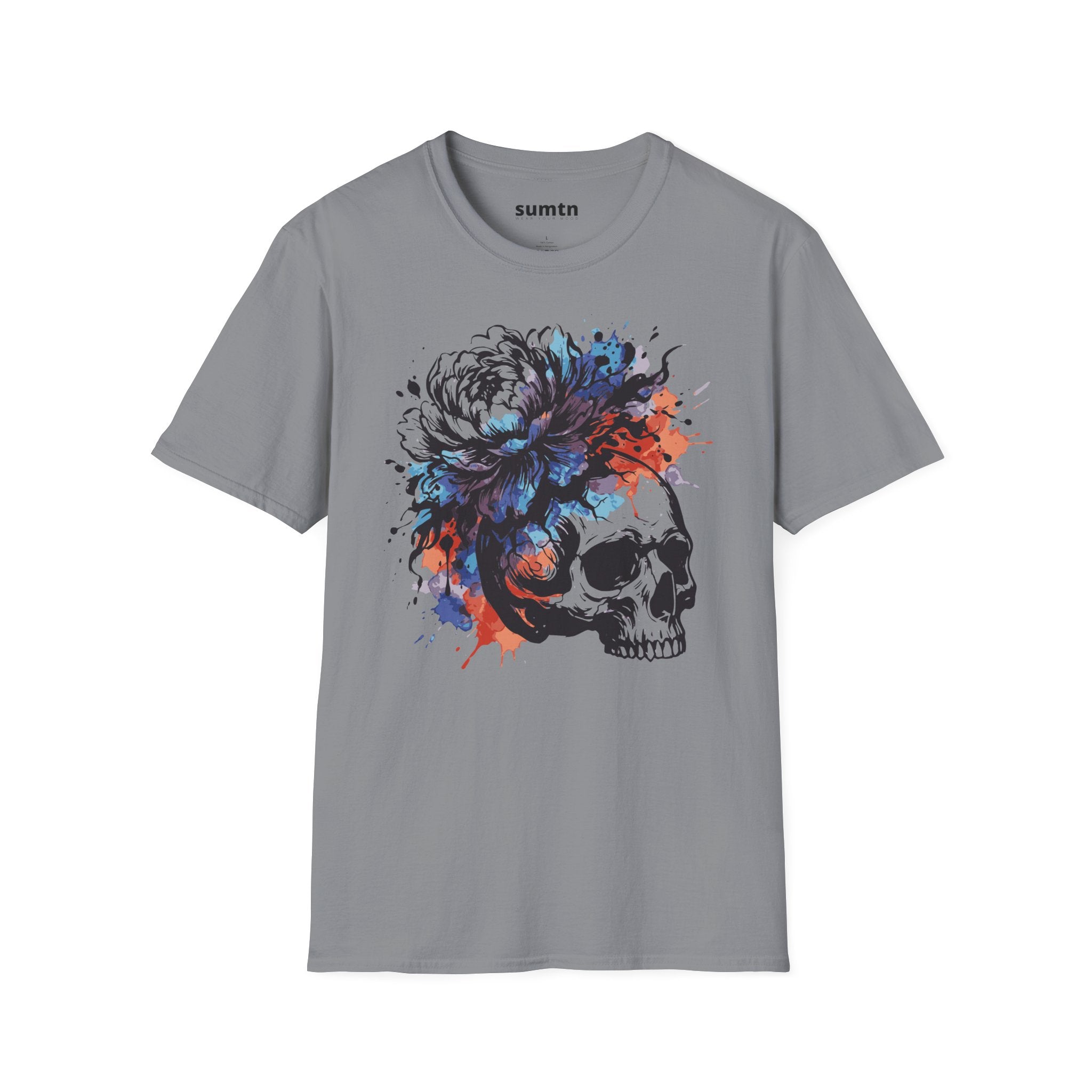 Skull Floral Watercolor T-Shirt