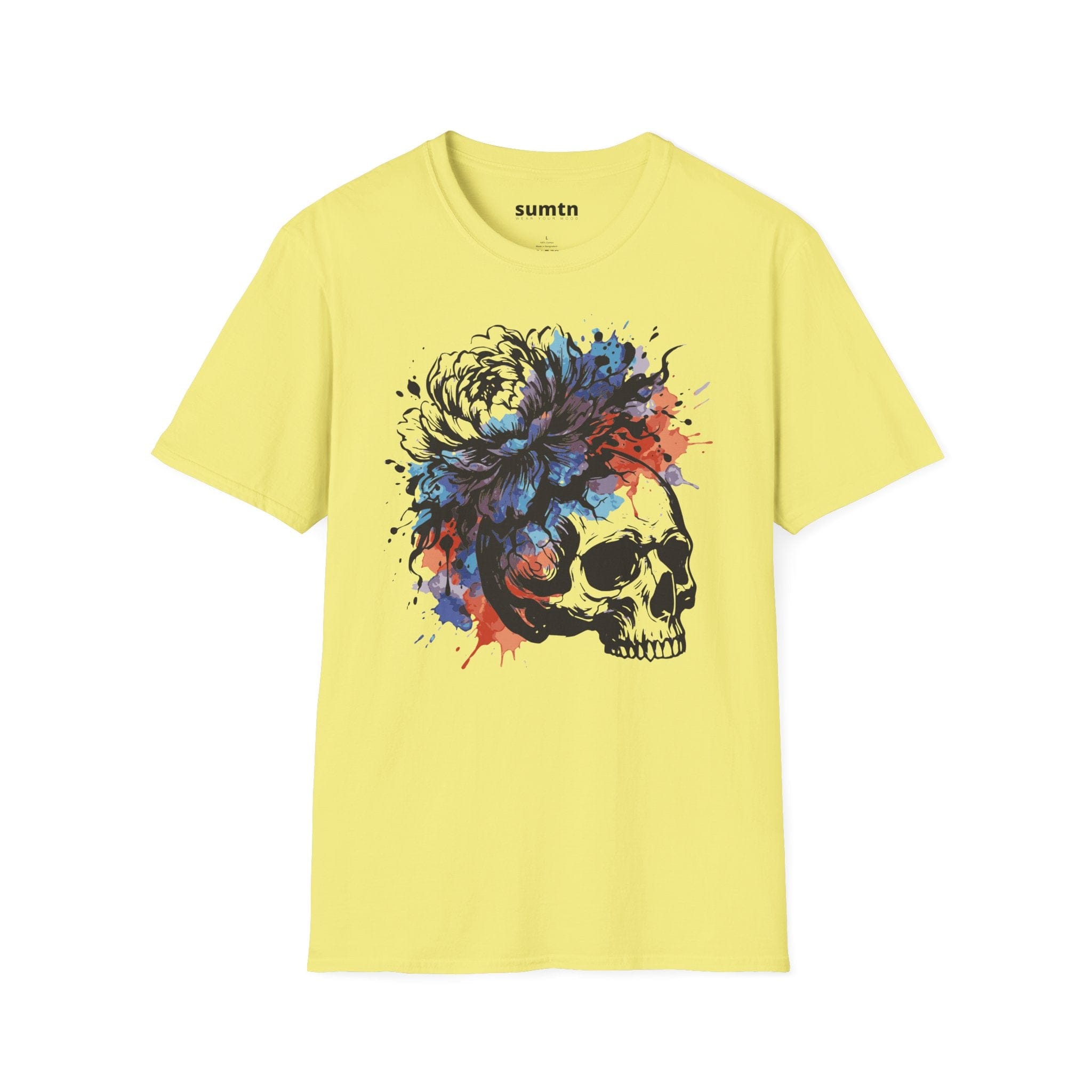 Skull Floral Watercolor T-Shirt