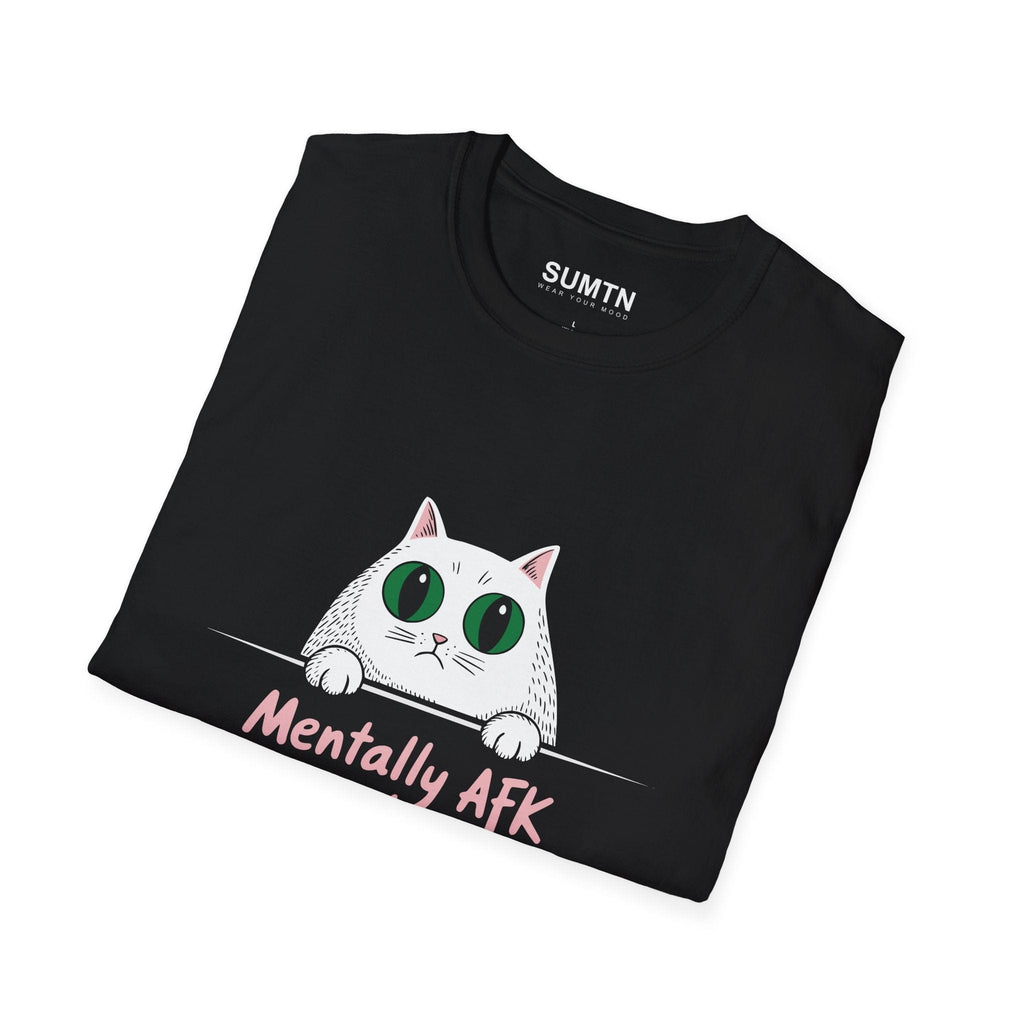 Mentally AFK Cat T-Shirt (Dark)