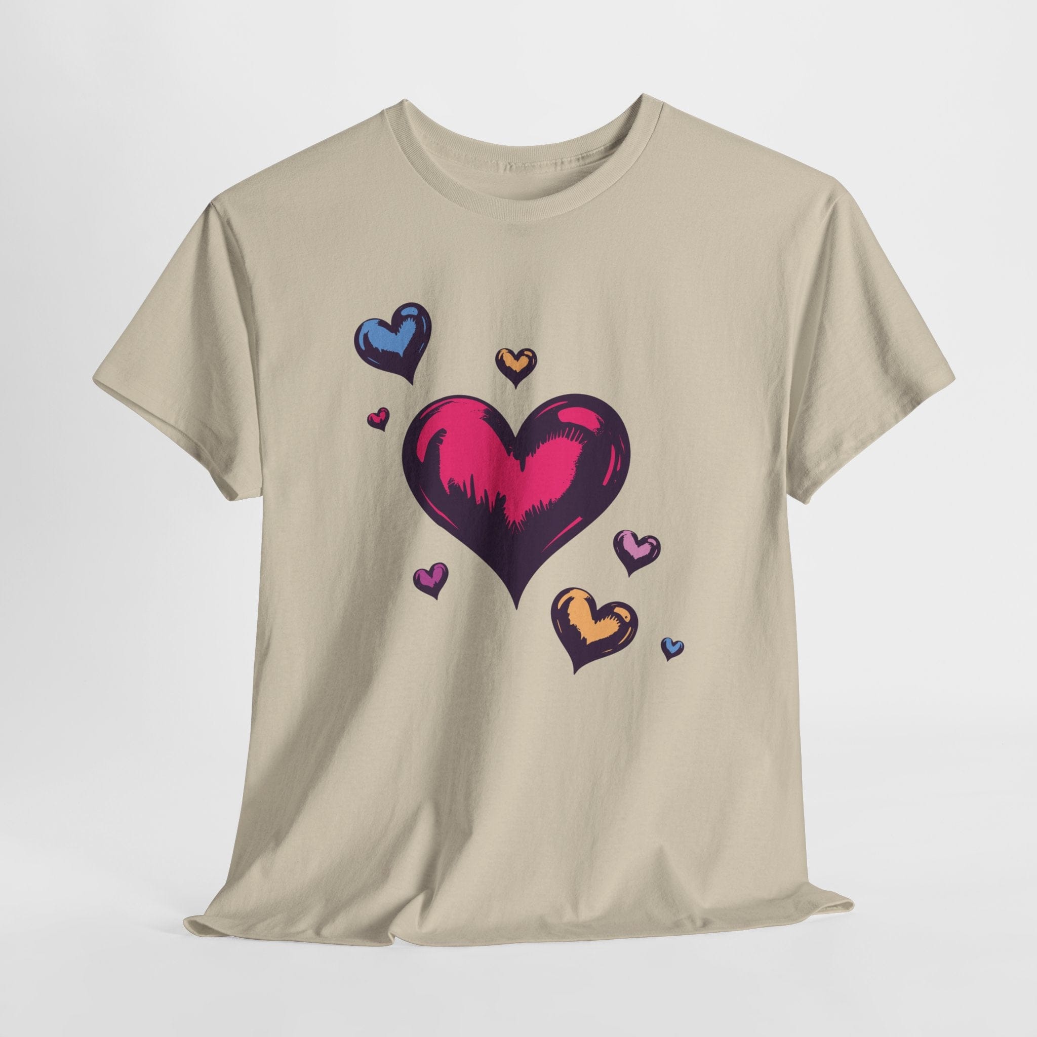 Colorful Hand-Drawn Hearts T‑Shirt