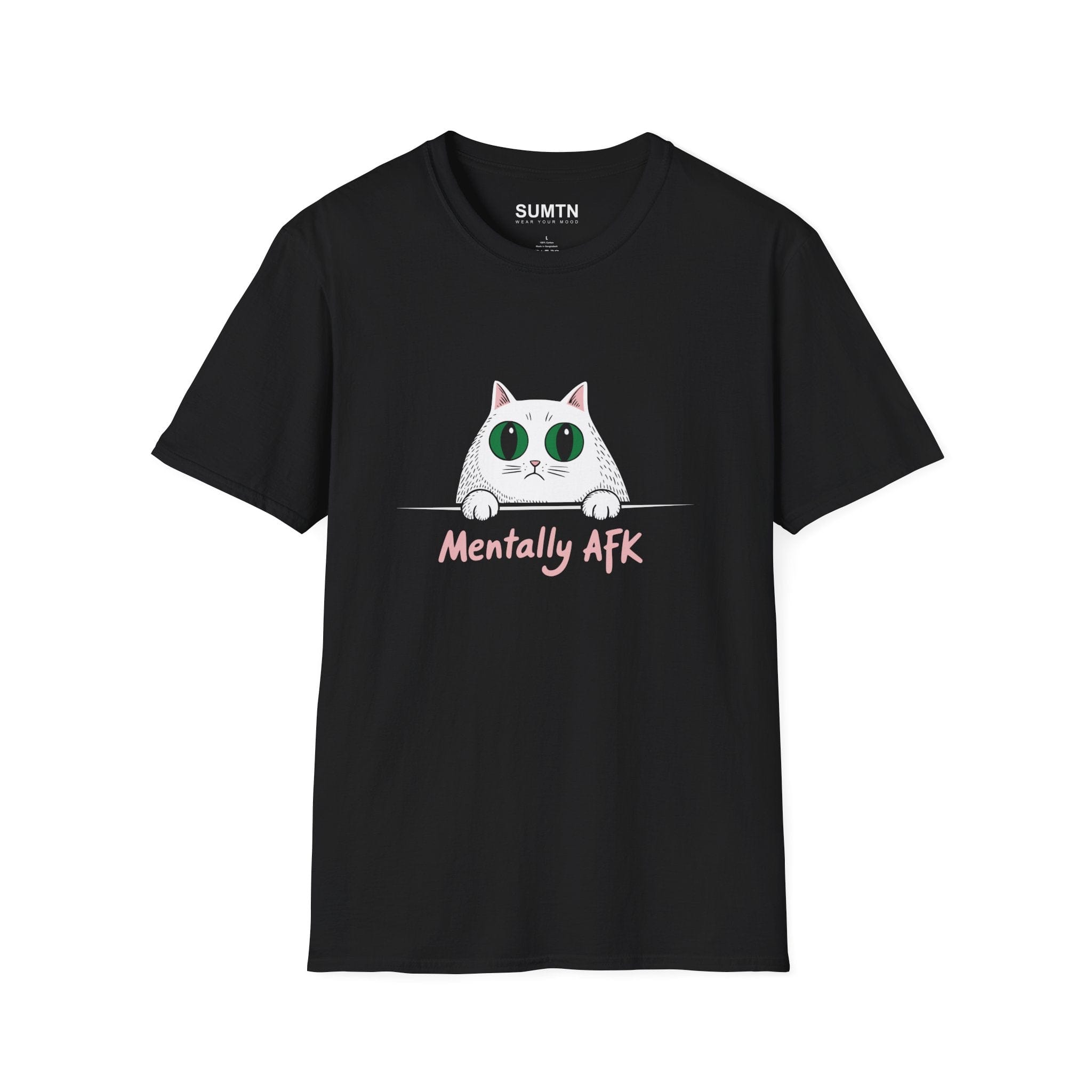 Mentally AFK Cat T-Shirt (Dark)