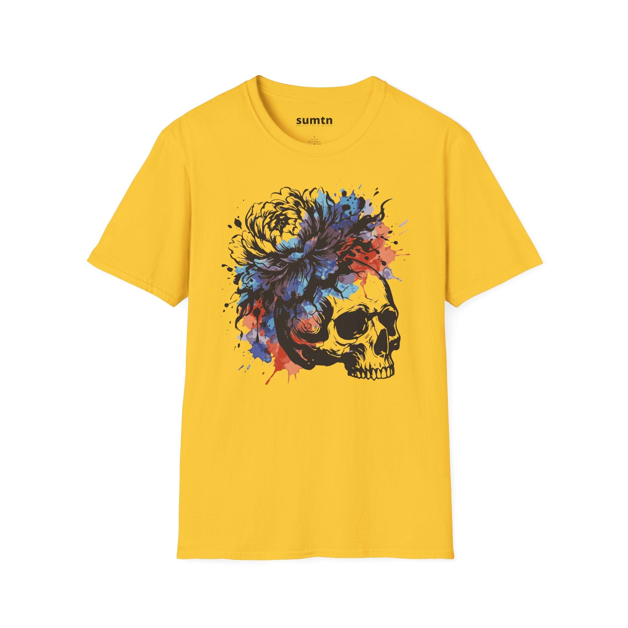 Skull Floral Watercolor T-Shirt