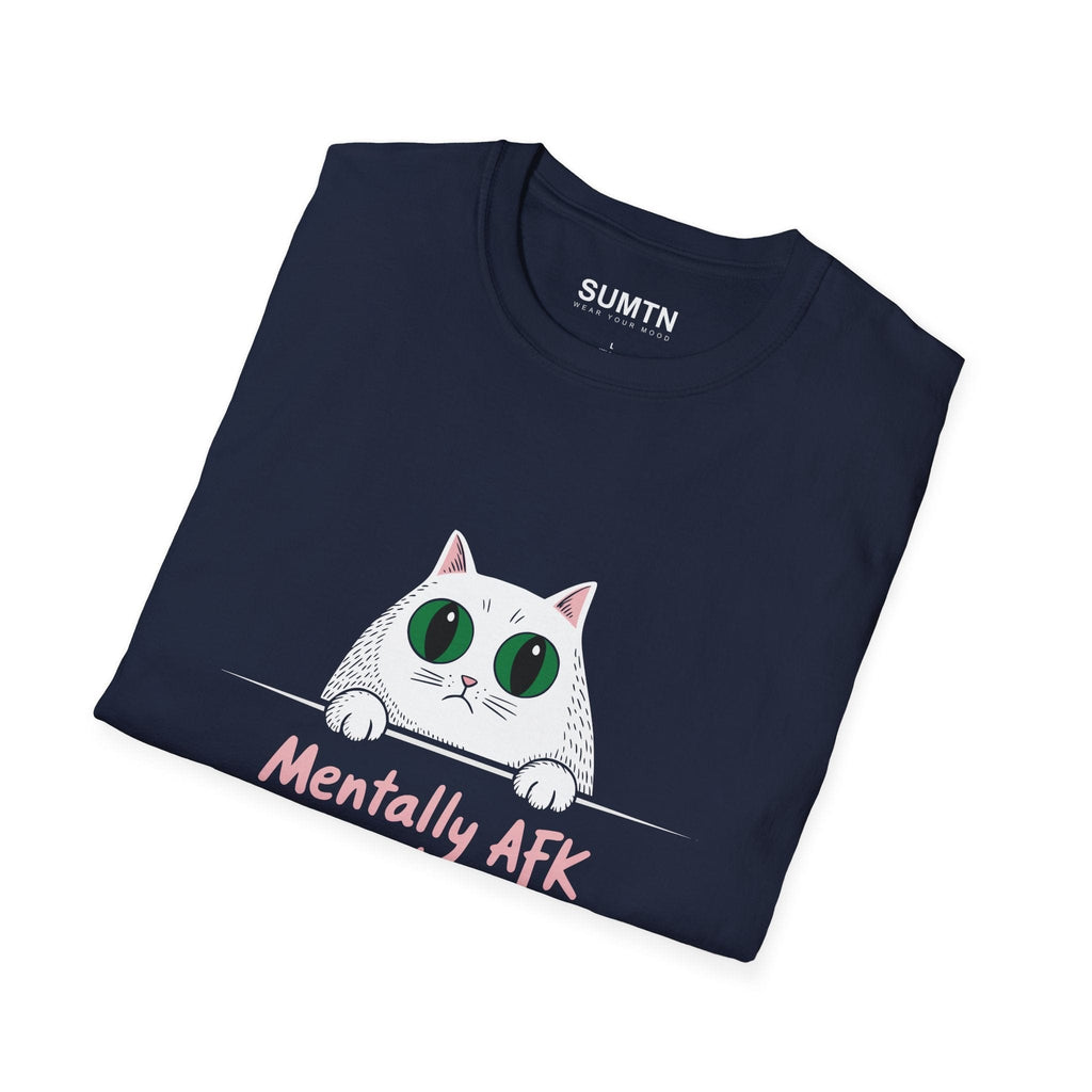 Mentally AFK Cat T-Shirt (Dark)
