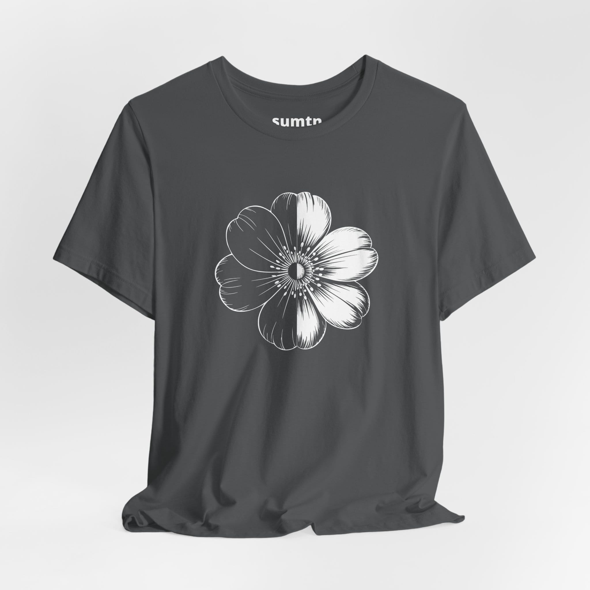 Monochrome Retro Flower T-Shirt (Dark)
