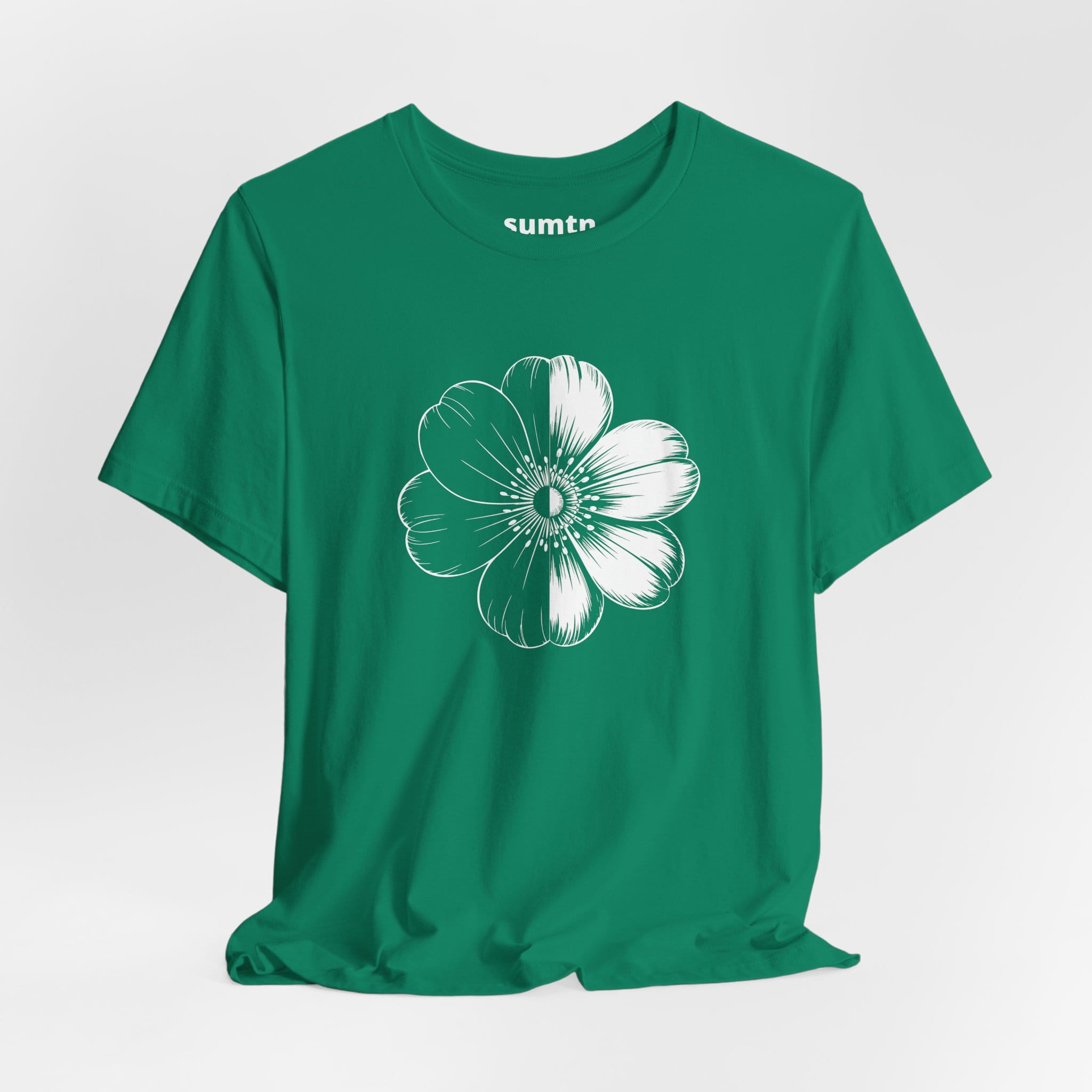 Monochrome Retro Flower T-Shirt (Dark)